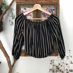 Brandy Melville Striped Off The Shoulder Top